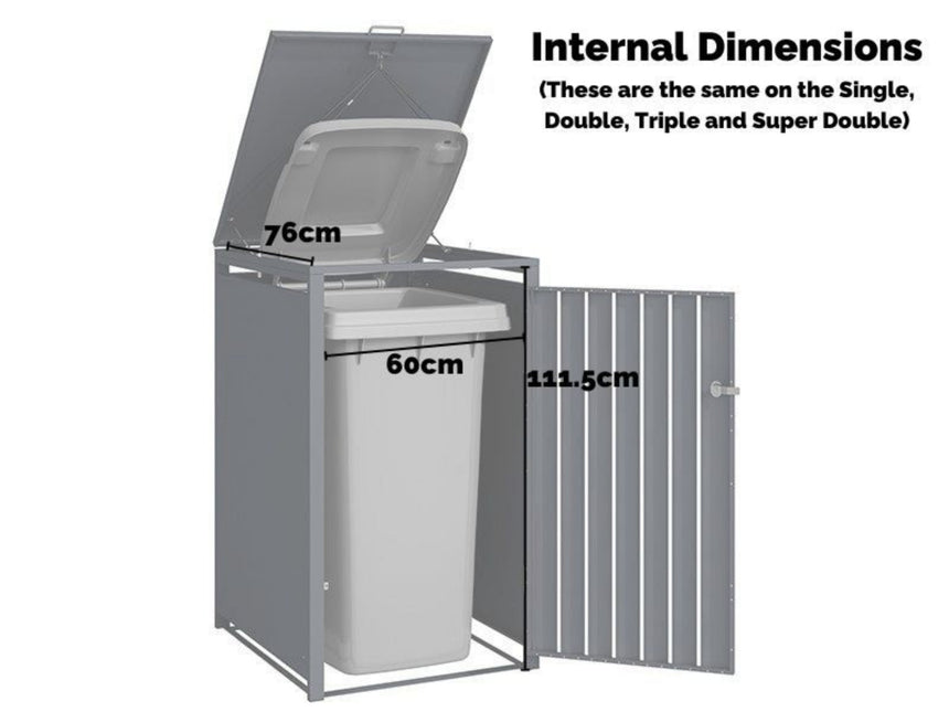 Wood Effect Wheelie Bin Storage - Single Bin Store