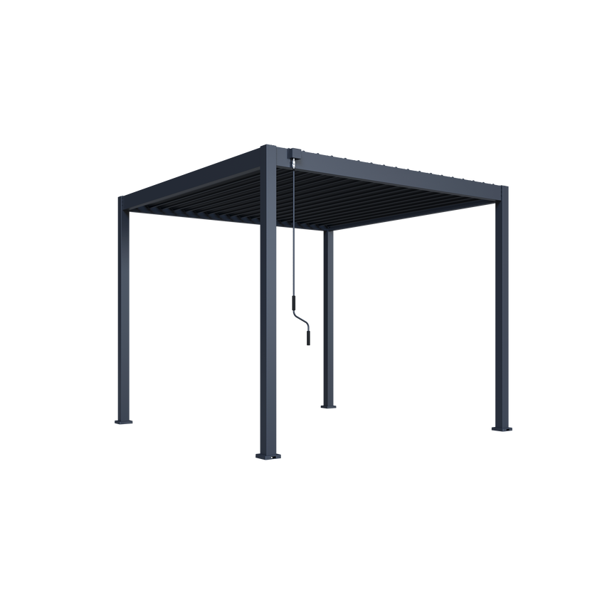 Hutta Metal Pergola 3m x 3m Free Standing - Graphite Grey