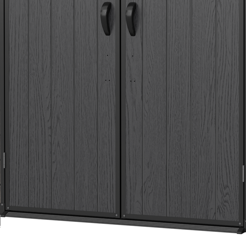 Pro Grade 7ft x 7ft Pent Roof Premium Plastic Garden Shed - Grey/Anthracite Wood Touch Texture