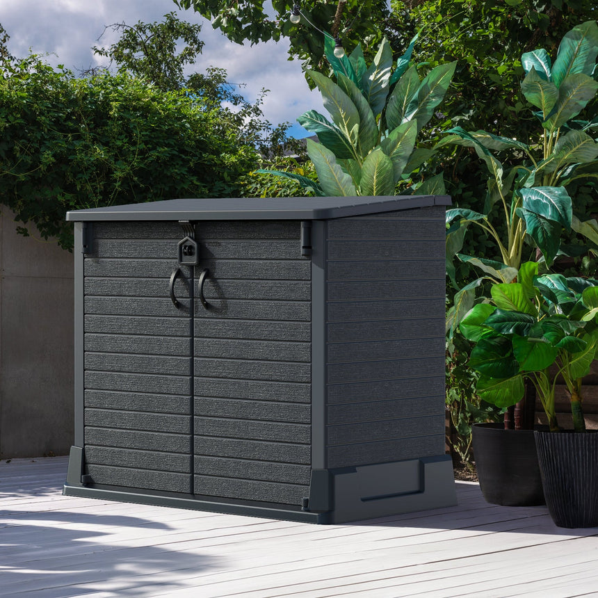 Duramax StoreAway Cedargrain Plastic Garden Storage Box - 850L - Grey