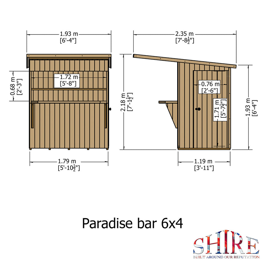 Shire 6ft x 4ft Paradise Bar