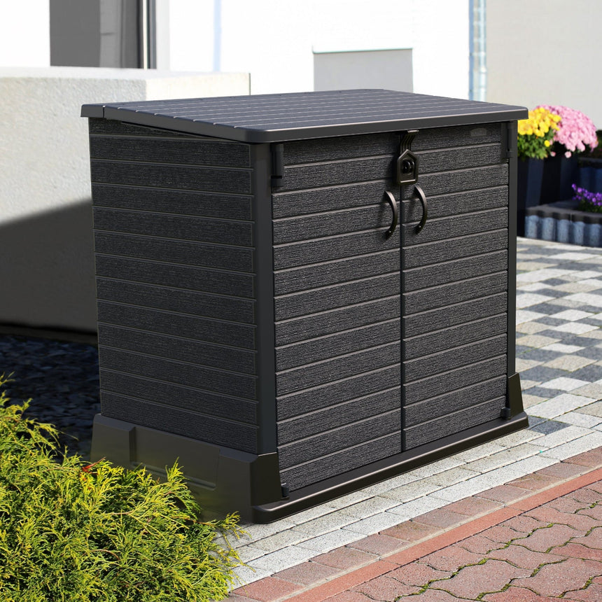 Duramax StoreAway Cedargrain Plastic Garden Storage Box - 850L - Grey