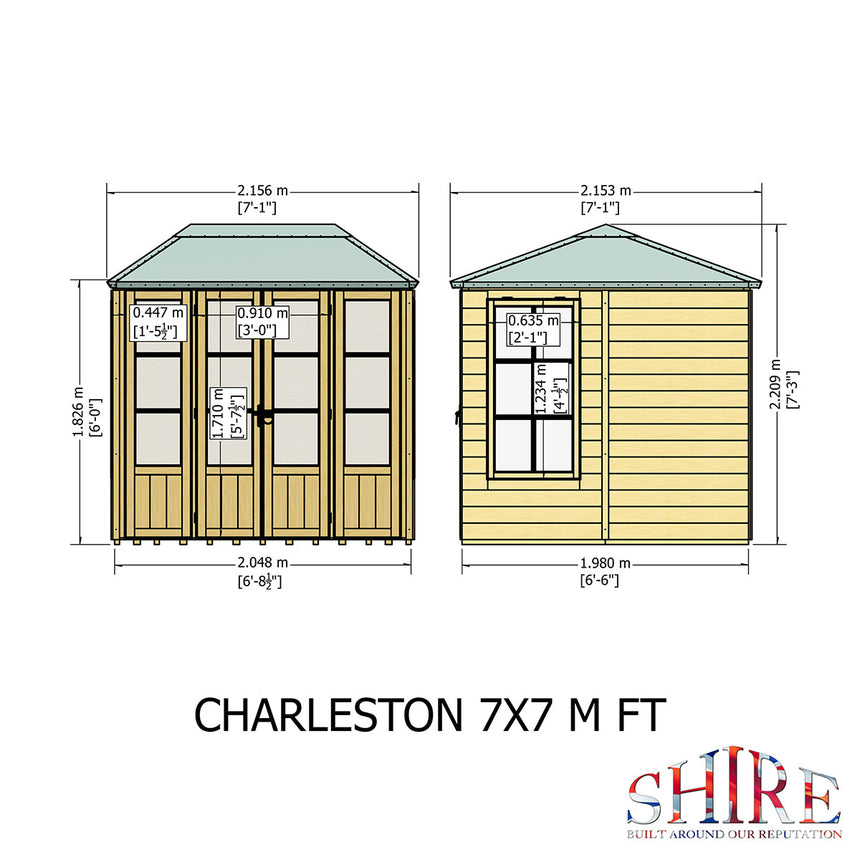 Shire Charleston 7ft x 7ft Summerhouse
