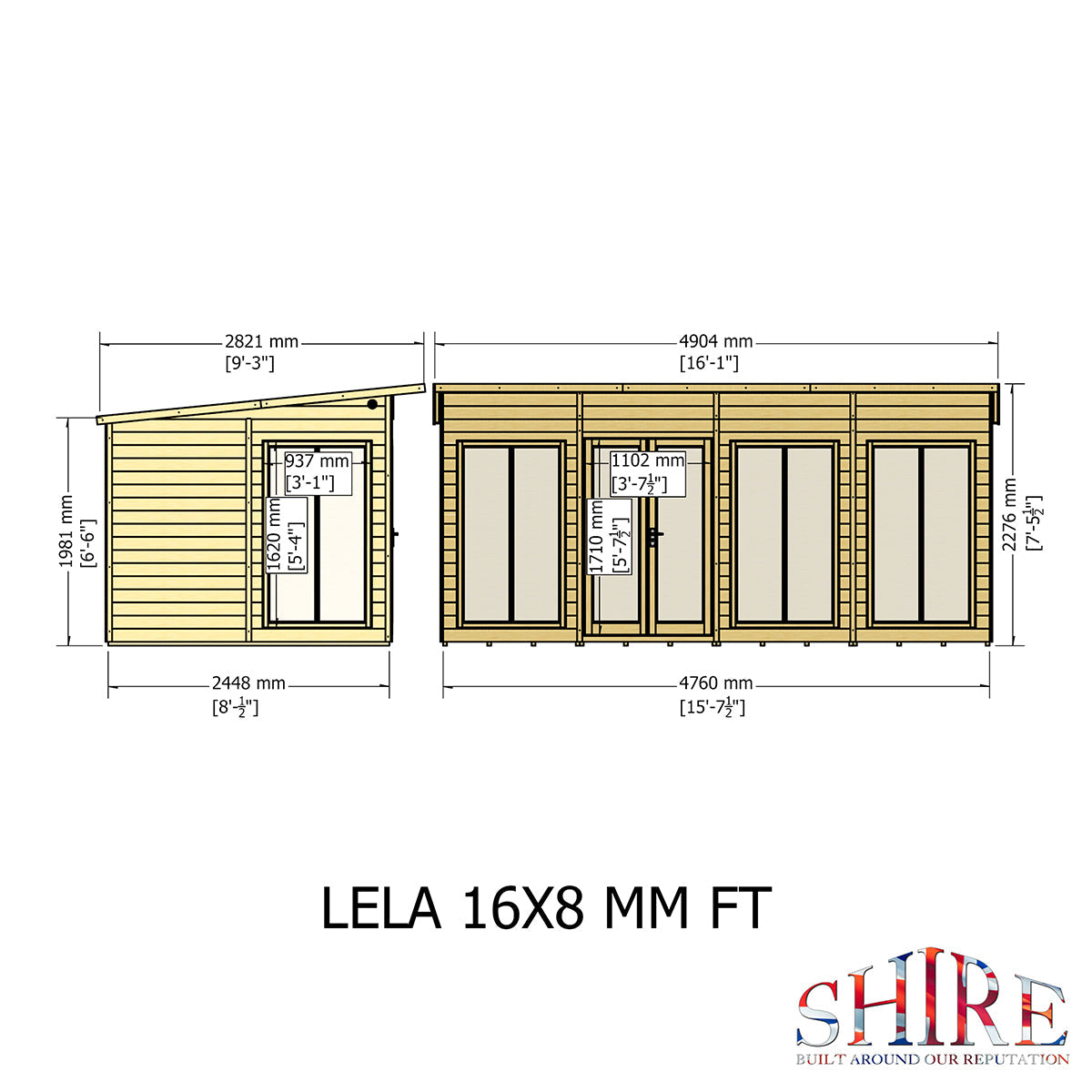 Shire Lela 16ft x 8ft Summerhouse