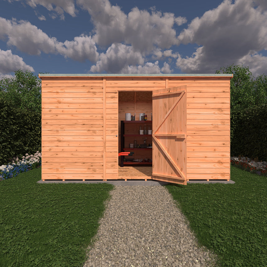 Shire NEW Garden Value 16ft x 6ft Overlap Pent Shed with windows