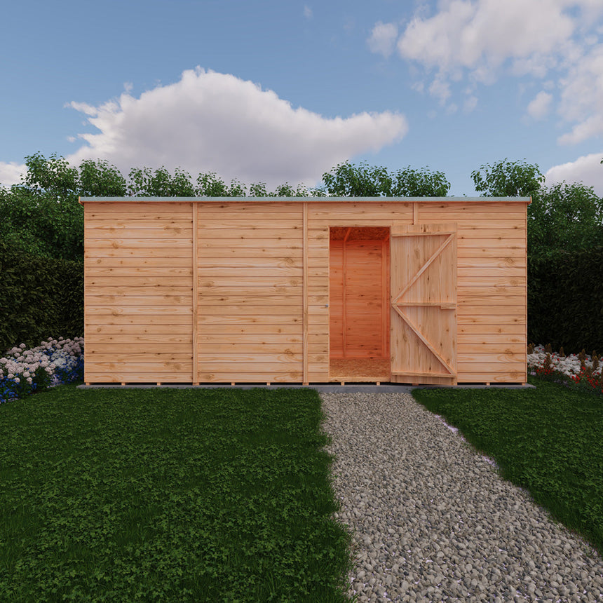 Shire NEW Garden Value 16ft x 6ft Overlap Pent Shed