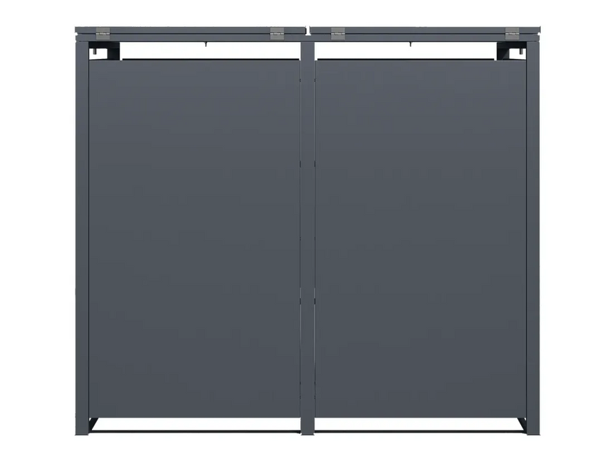 Anthracite Grey Solid Panel Wheelie Bin Storage - Double Bin Store