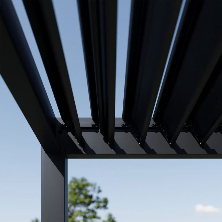 Hutta Metal Pergola 3m x 3m Free Standing - Graphite Grey