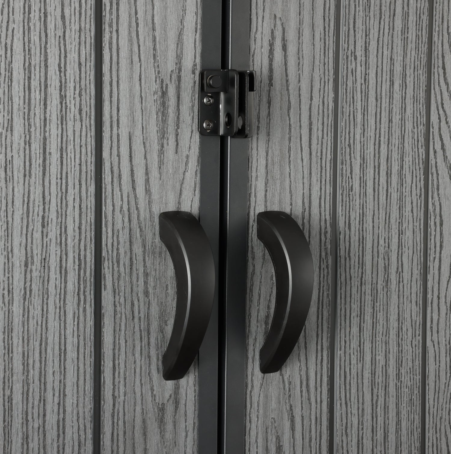 Pro Grade 8ft x 10ft Premium Plastic Double Door Garden Shed - Grey Wood Touch Texture