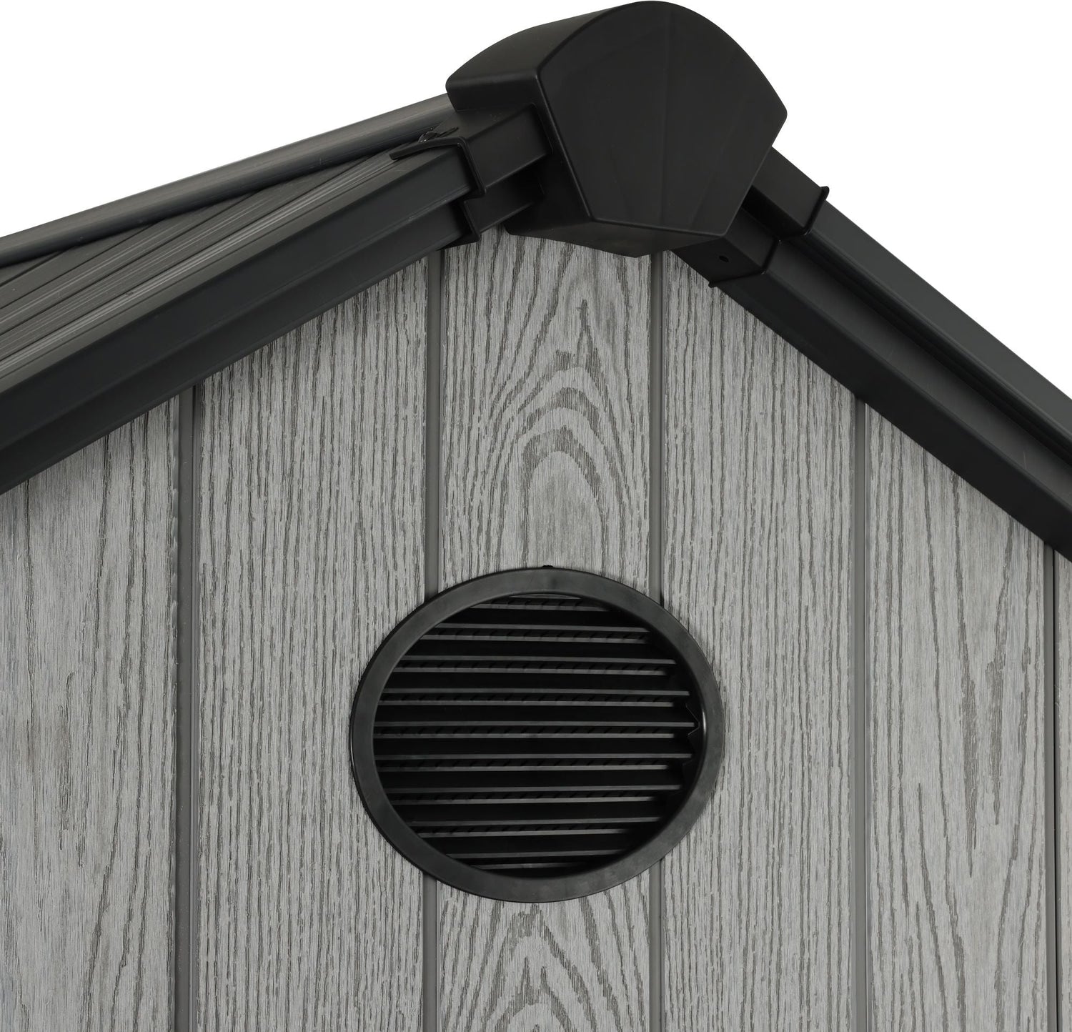 Pro Grade 8ft x 10ft Premium Plastic Double Door Garden Shed - Grey/Anthracite Wood Touch Texture