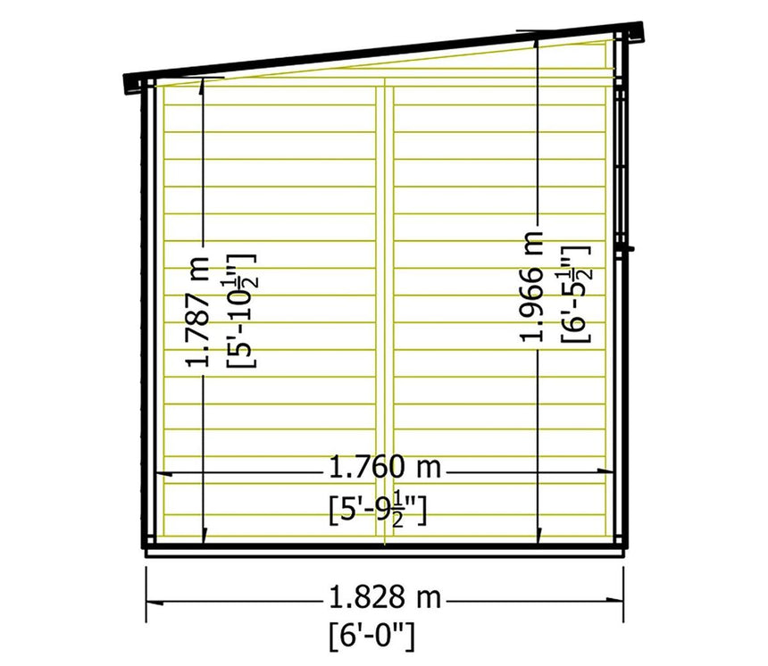 Shire NEW Garden Value 16ft x 6ft Overlap Pent Shed with windows