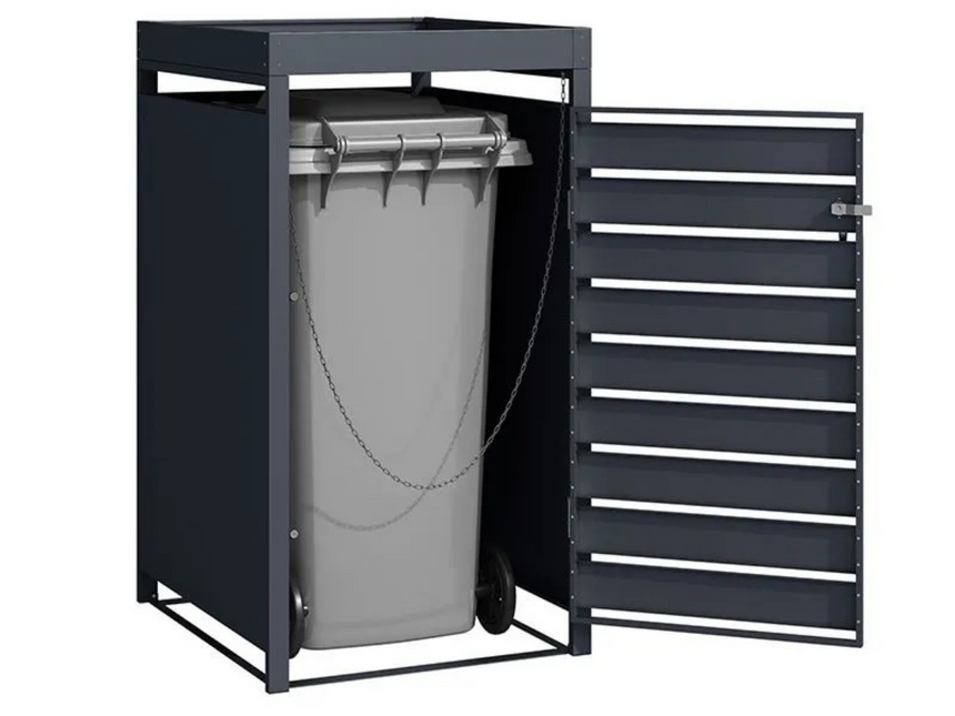 Anthracite Grey Wheelie Bin Storage With Planter- Single Bin Store