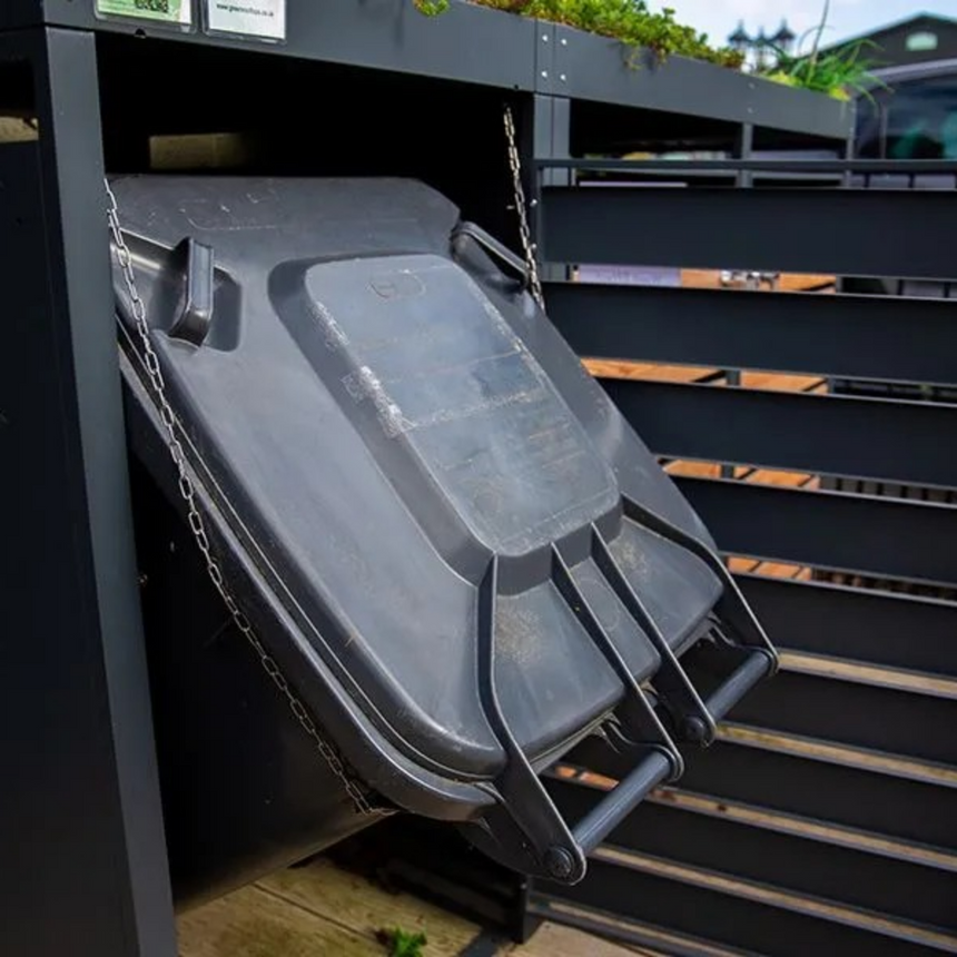 Anthracite Grey Wheelie Bin Storage With Planter- Single Bin Store