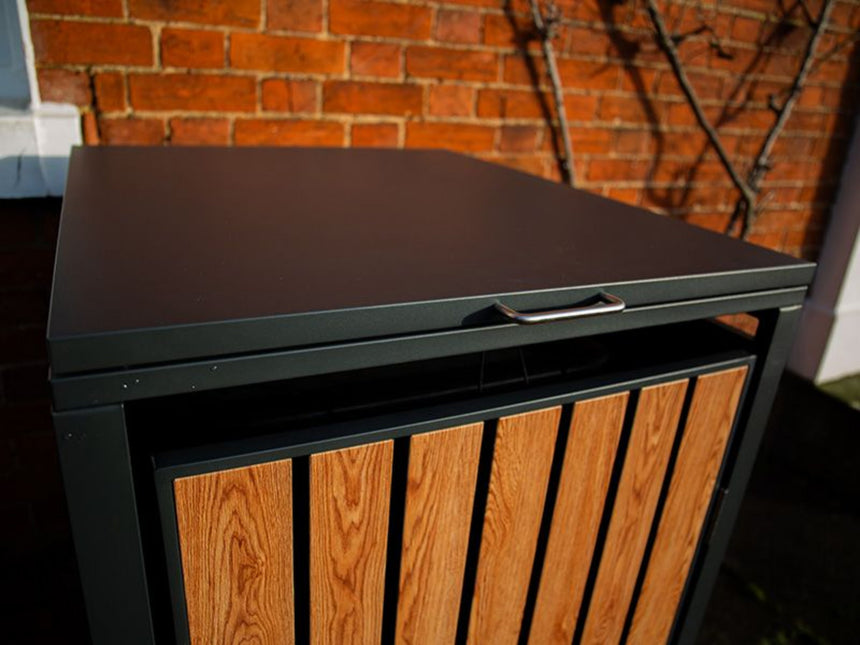 Wood Effect Wheelie Bin Storage - Single Bin Store