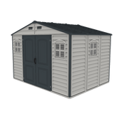 Duramax Woodside Plus - 10ft x 8ft Plastic Garden Shed in Grey