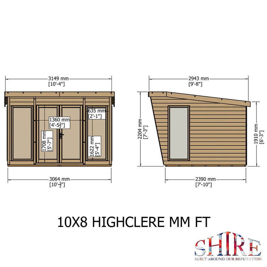 Shire Highclere 10ft x 8ft Summerhouse