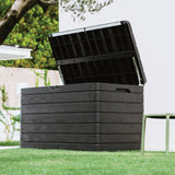 Toomax Dolomiti XXL 970L Garden Storage Deck Box - Anthracite Grey Woodgrain