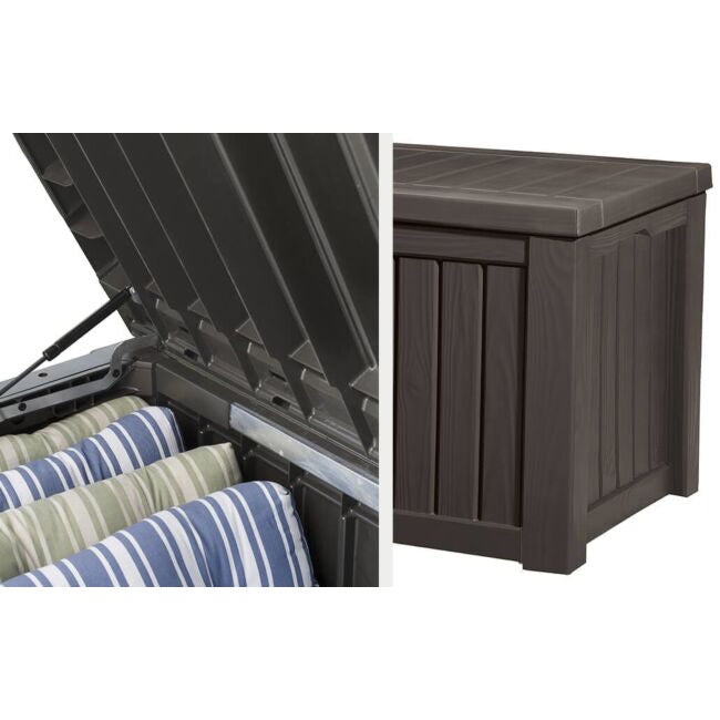 Keter Rockwood Garden Storage Box - Brown - 570L