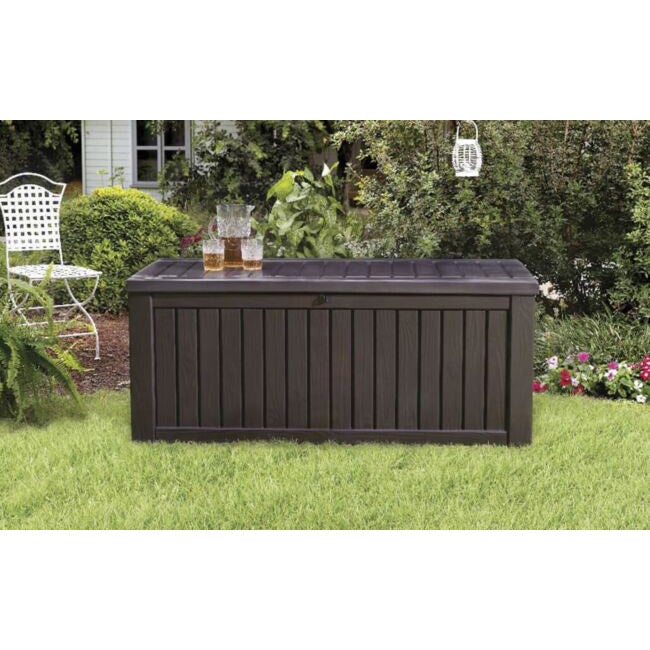 Keter Rockwood Garden Storage Box - Brown - 570L