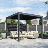 Hutta Metal Pergola 3m x 3m Free Standing - Graphite Grey