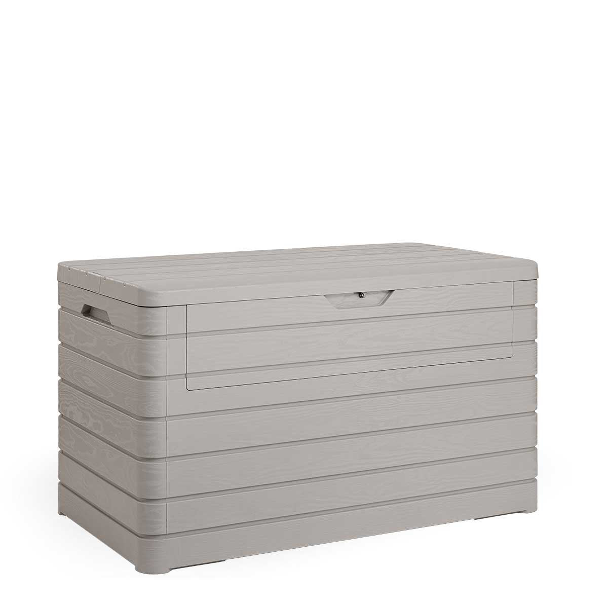 Toomax Dolomiti XXL 970L Garden Storage Deck Box - Warm Grey Woodgrain ...