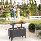 Keter Bevy Bar Cool Box Garden Table - Anthracite - 60L