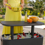 Keter Bevy Bar Cool Box Garden Table - Anthracite - 60L