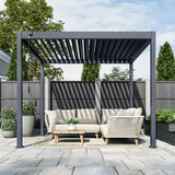 Hutta Metal Pergola 3m x 3m Free Standing - Graphite Grey