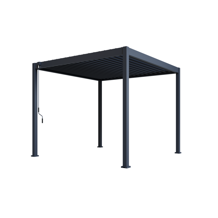 Hutta Metal Pergola 3m x 3m Free Standing - Graphite Grey
