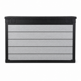 Pro Grade 540L Outdoor Garden Storage Box - Grey Woodgrain - Black Lid