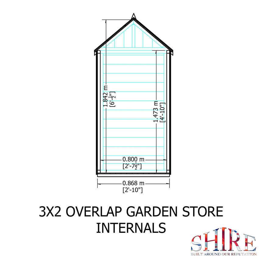 Shire Overlap 2ft x 3ft Tool Store