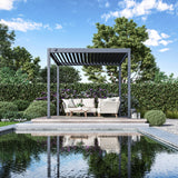 Hutta Metal Pergola 3m x 3m Free Standing - Graphite Grey