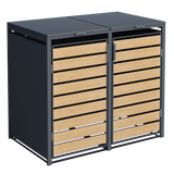Double Wheelie Bin Store by Garden Guard - Premium Range Storage in Wood Effect