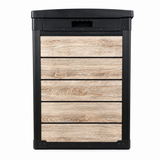 Pro Grade 540L Outdoor Garden Storage Box - Oak Woodgrain - Black Lid