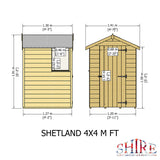 Shire Shetland 4ft x 4ft Shiplap Apex NEW SIZE