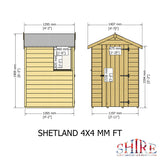 Shire Shetland 4ft x 4ft Shiplap Apex NEW SIZE