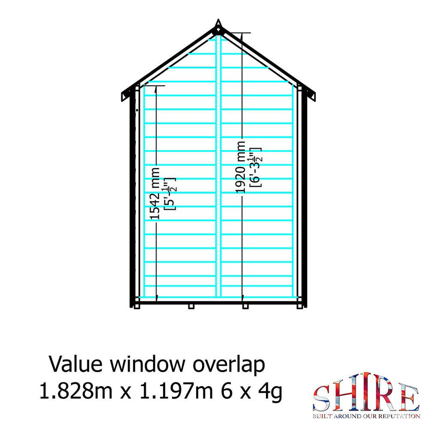 Shire Value Overlap 6ft x 4ft Shed