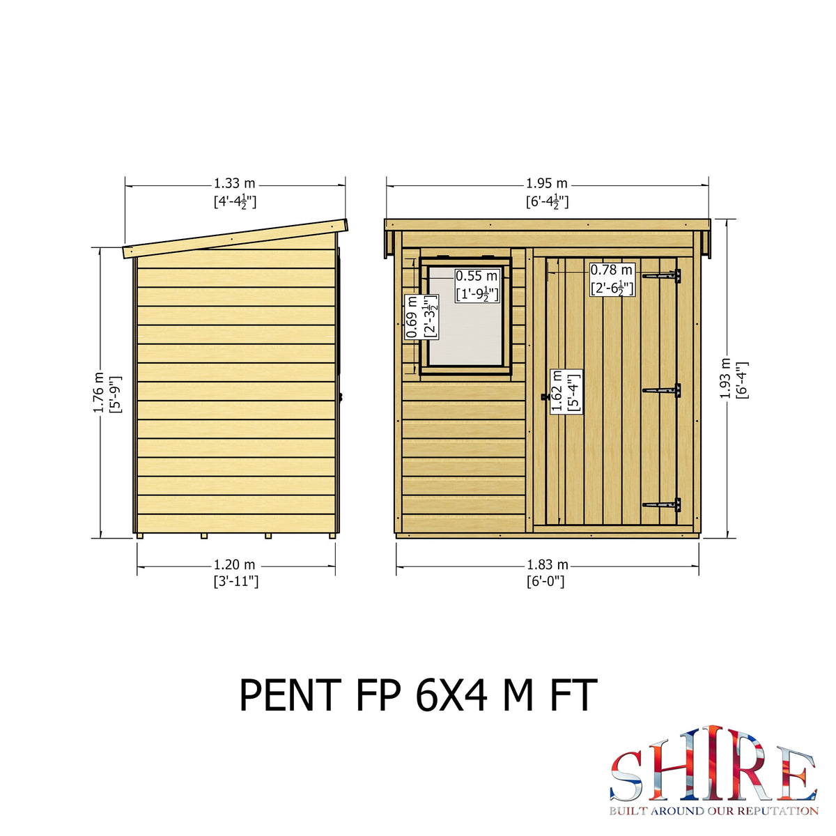 Pent Shire Shiplap 4ft x 6ft Pent Shed – GardenDealsDirect.com