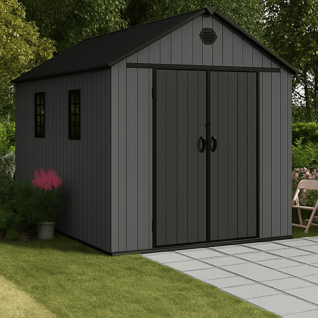 Pro Grade 6ft x 10ft Premium Plastic Double Door Garden Shed