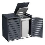 Double Wheelie Bin Store by Garden Guard - Premium Range Storage in Anthracite Grey