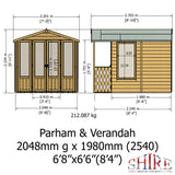 Shire Parham 7ft x 10ft Summerhouse With Verandah