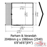 Shire Parham 7ft x 10ft Summerhouse With Verandah