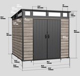 Pro Grade 7ft x 7ft Pent Roof Premium Plastic Garden Shed - Oak Woodgrain Texture