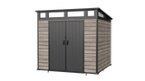 Pro Grade 7ft x 7ft Pent Roof Premium Plastic Garden Shed - Oak Woodgrain Texture