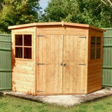 Shire Tongue and Groove 8ft x 8ft Corner Shed - Pressure Treated