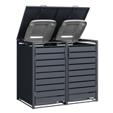 Double Wheelie Bin Store by Garden Guard - Premium Range Storage in Anthracite Grey