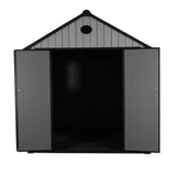 Pro Grade 6ft x 10ft Premium Plastic Double Door Garden Shed - Graphite Grey Wood Touch Texture