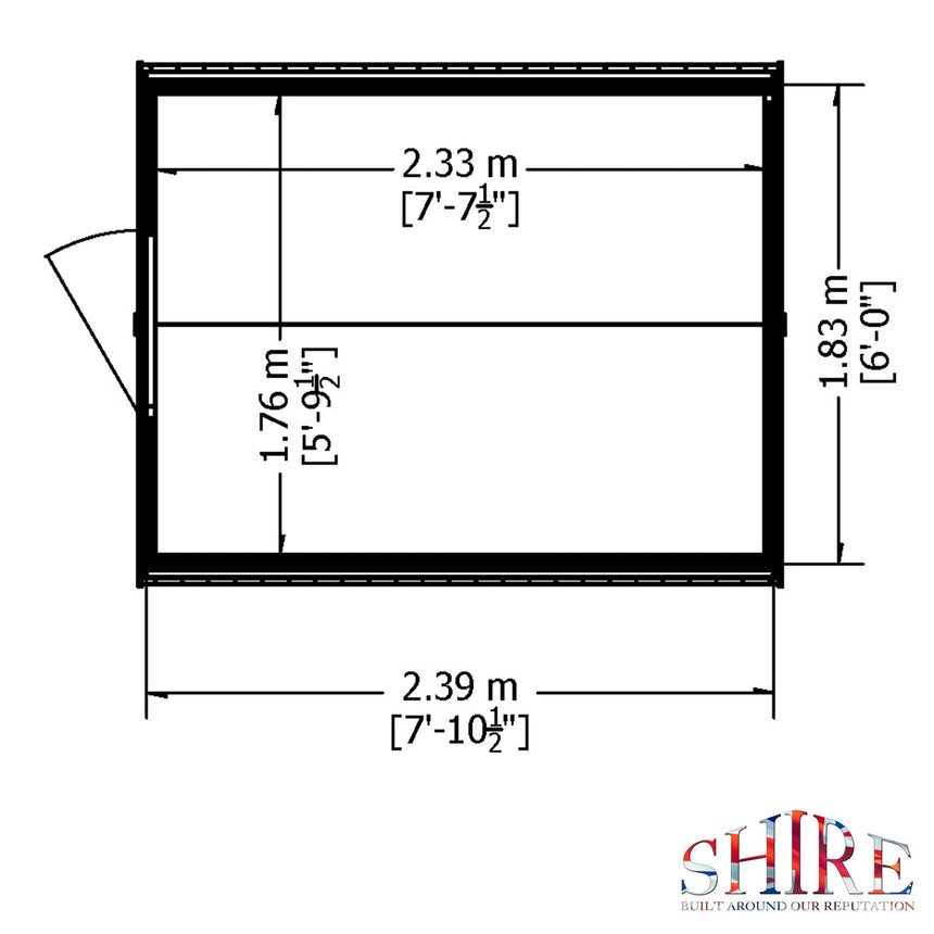 Shire Value Overlap 8ft x 6ft Windowless Shed with Single Door