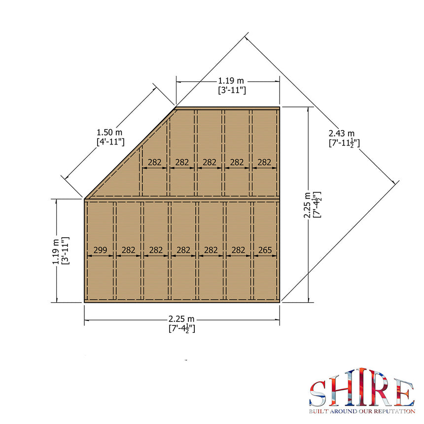 Shire Shiplap 8ft x 8ft Corner Shed