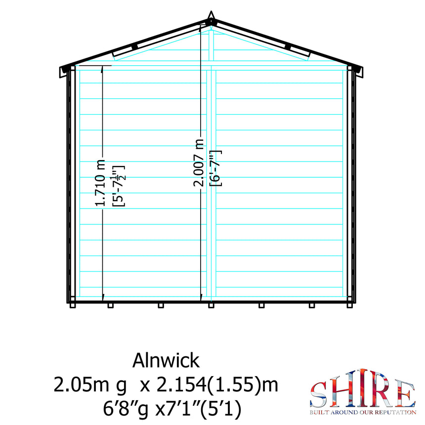 Shire Alnwick 7ft x 7ft Summerhouse with Veranda